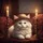 White Kitten Straw Fedora Candelabra Luxurious Interior - Home Decor Gift for Cat Lover Spare Tire Cover - 6