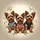 Happy Yorkshire Terriers with Harnesses and Fluffy Fur Dog Lover Gift Spare Tire Cover - 6