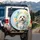 White Dog Blossom Leaves Explosion - Everyday Home Decor for Dog Lovers Spare Tire Cover - 3