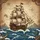 Pirate Galleon Skull Ship Compass Rose Sea Monsters - Adventure Travel Gift for Explorers Spare Tire Cover - 6