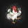 White Rooster Bottle Forks BBQ Smoke Embers - Grilling Party Outdoor Decor Gift for BBQ Lover Spare Tire Cover - 6