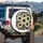 Full Bloom Sunflowers Leaves Black Yellow White - Outdoor Decor Gift for Garden Lover Spare Tire Cover - 3