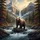 Grizzly Bear Mountain River Landscape - Wildlife Lover Outdoor Adventure Gift Spare Tire Cover - 6