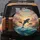 Dolphins Leaping Ocean Waves Sunset Tropical Plants - Wildlife Lover Gift for Dolphin Lover Spare Tire Cover - 5