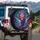 Fiery Geometric Dragon Head Glowing Eye Cosmic Void - Fantasy Lover Gift Spare Tire Cover - 3