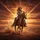 Cowgirl Horse Charging Dust Western Landscape Fiery Sunset - Western Decor Gift Spare Tire Cover - 6
