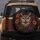 Majestic Owl Fiery Orange Eyes Lush Floral Berry Accents - Wildlife Lover Gift Spare Tire Cover - 5