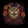 Majestic Owl Fiery Orange Eyes Lush Floral Berry Accents - Wildlife Lover Gift Spare Tire Cover - 6