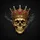 Ornate Golden Skull Crown Ruby Jewels Baroque Scrolls Gothic Filigree - Dark Fantasy Fan Gift Spare Tire Cover - 6