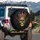 Ornate Golden Skull Crown Ruby Jewels Baroque Scrolls Gothic Filigree - Dark Fantasy Fan Gift Spare Tire Cover - 3