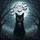 Black Cat Skeleton Charm Moon Bats - Halloween Decor for Cat Lovers Spare Tire Cover - 6