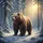 Brown Grizzly Bear Snow-Covered Pine Forest Golden Sunlight - Wildlife Lover Gift Spare Tire Cover - 6