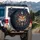 Roaring Tiger Head Natural Foliage Layered Flowers Cosmic Sky - Wildlife Gift Spare Tire Cover - 3