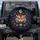 Roaring Tiger Head Natural Foliage Layered Flowers Cosmic Sky - Wildlife Gift Spare Tire Cover - 1