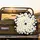 White Daisy Flowers Yellow Centers Black Background - Travel Essentials Spare Tire Cover - 2