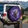 Majestic Howling Wolf Head Glowing Cosmic Purple Mists - Wildlife Adventure Gift Spare Tire Cover - 3