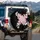 Elegant Pink Cherry Blossoms Brown Branches Black Background - Home Decor Gift Spare Tire Cover - 3