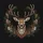Forward-Facing Deer Head Antlers Oak Leaves Pine Branches Forest - Wildlife Lover Gift Spare Tire Cover - 6