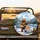 Brown Bear Guitarist Camper Snow Mountains - Camping Lifestyle Gift Spare Tire Cover - 2