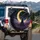 Cloaked Figure Golden Moon Lavender Field Cosmic Stars - Outdoor Adventure Gift Spare Tire Cover - 3