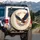 White Head Flying Eagle Intertwined Laurel Branches - Outdoor Wildlife Lover Gift Spare Tire Cover - 3