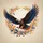 White Head Flying Eagle Intertwined Laurel Branches - Outdoor Wildlife Lover Gift Spare Tire Cover - 6