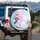 Ancient Cherry Blossom Tree Kimono Figure Lake Shore Scene - Home Decor Gift Spare Tire Cover - 3