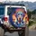 High Contrast Labrador Tropical Ocean Sunset Beach - Dog Lover Travel Gift Spare Tire Cover - 3