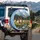 Decorated Teepees Mountain River Forest Scene - Outdoor Adventure Gift Spare Tire Cover - 3