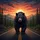 Black Bear Wilderness Sunset Road - Outdoor Adventure Gift Spare Tire Cover - 6
