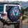 Morpho Blue Butterfly Floral Meadow - Nature Lover Gift for Butterfly Fans Spare Tire Cover - 3