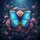 Morpho Blue Butterfly Floral Meadow - Nature Lover Gift for Butterfly Fans Spare Tire Cover - 6