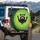 Waving Raccoon Neon Green Sunglasses Black T-Shirt - Wildlife Lover Gift Spare Tire Cover - 3
