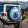 Roaring Polar Bear Sharp Fangs Arctic Blizzard Orange Embers - Wildlife Lover Gift Spare Tire Cover - 3