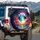 Tropical Palm Trees Luminous Full Moon - Travel Essentials for Beach Lover Spare Tire Cover - 3
