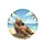 Grizzly Bear Lounging Beach Chair Tropical Scene - Wildlife Lover Gift Spare Tire Cover - 4