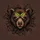 Bear Wolverine Creature Dark Fur Neon Stripes Glowing Green Eyes - Wildlife Lover Gift Spare Tire Cover - 6
