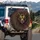 Bear Wolverine Creature Dark Fur Neon Stripes Glowing Green Eyes - Wildlife Lover Gift Spare Tire Cover - 3