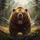 Grizzly Bear Roaring Pine Forest - Wildlife Lover Gift Spare Tire Cover - 6