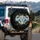 Stylized Cartoon Shark with Flexing Arms - Outdoor Adventure Gift for Drivers Spare Tire Cover - 3