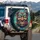 Carved Wooden Totem Face Geometric Tribal Motifs - Outdoor Decor Gift Spare Tire Cover - 3