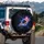 Luminous Neon Ringed Planets Starburst - Adventure Lover Travel Essentials Gift Spare Tire Cover - 3