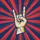 Rock On Hand Sign Radiating Beams - Music Lover Gift for Concert Goers Spare Tire Cover - 6
