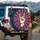Rock On Hand Sign Radiating Beams - Music Lover Gift for Concert Goers Spare Tire Cover - 3