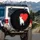 French Bulldog Looking Back Red Heart - Everyday Home Decor Gift for Dog Lovers Pet Owners Spare Tire Cover - 3