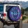 Wolf Head Mandala Feathers Cosmic Sky - Wildlife Lover Gift Spare Tire Cover - 3