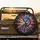 Electric Blue Turquoise Dragon Orange Magenta Scales Compass Rose - Fantasy Lover Gift Spare Tire Cover - 2