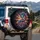 Electric Blue Turquoise Dragon Orange Magenta Scales Compass Rose - Fantasy Lover Gift Spare Tire Cover - 3