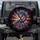 Electric Blue Turquoise Dragon Orange Magenta Scales Compass Rose - Fantasy Lover Gift Spare Tire Cover - 1