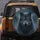 Grey Wolf Electric Blue Eyes Misty Forest Frost Snowflakes - Wildlife Lover Gift Spare Tire Cover - 5